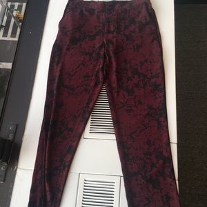 Banana Republic burgundy and black printed trouser